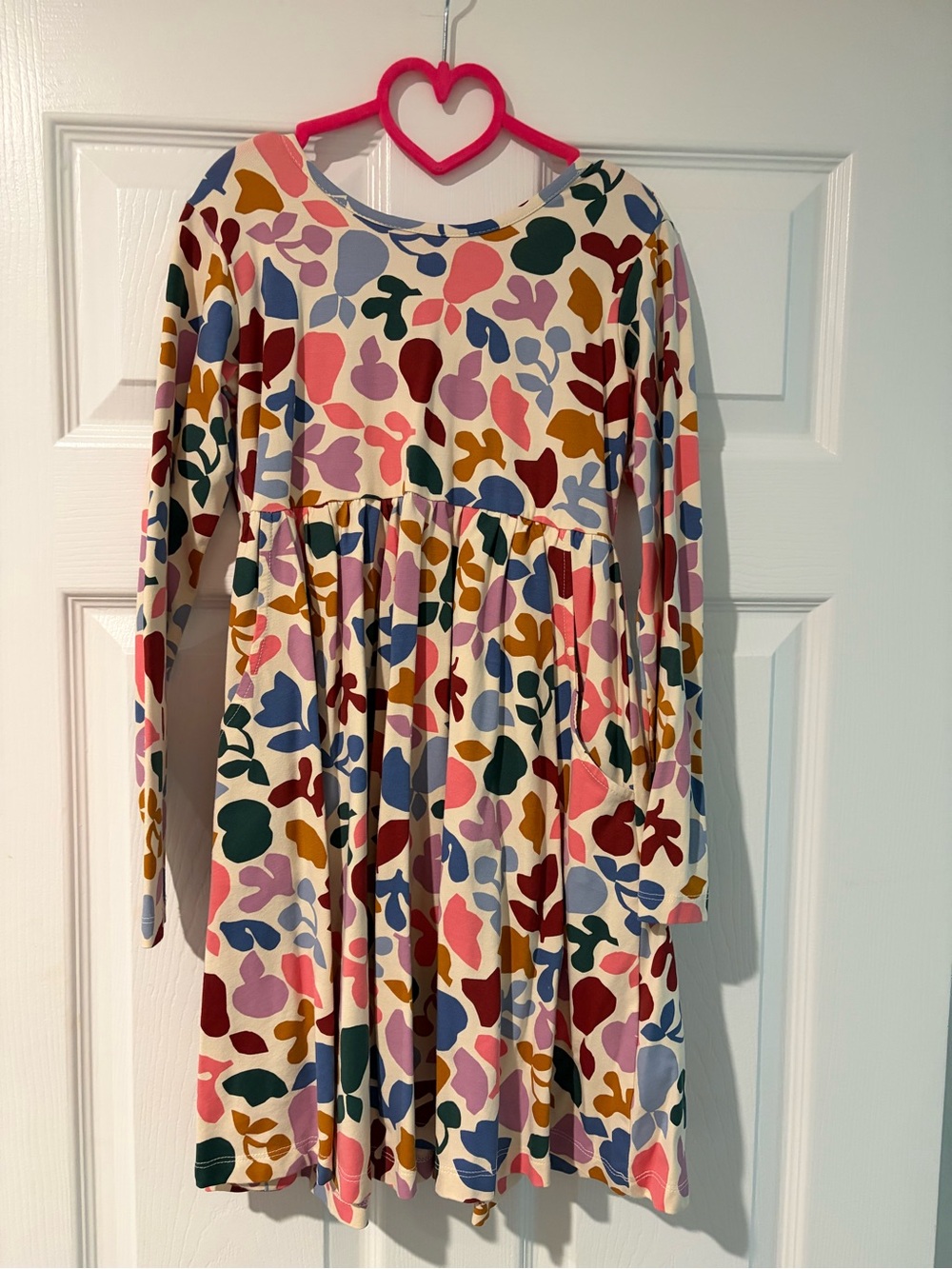 Hanna Andersson Multicolor Abstract Floral Long Sleeve Dress